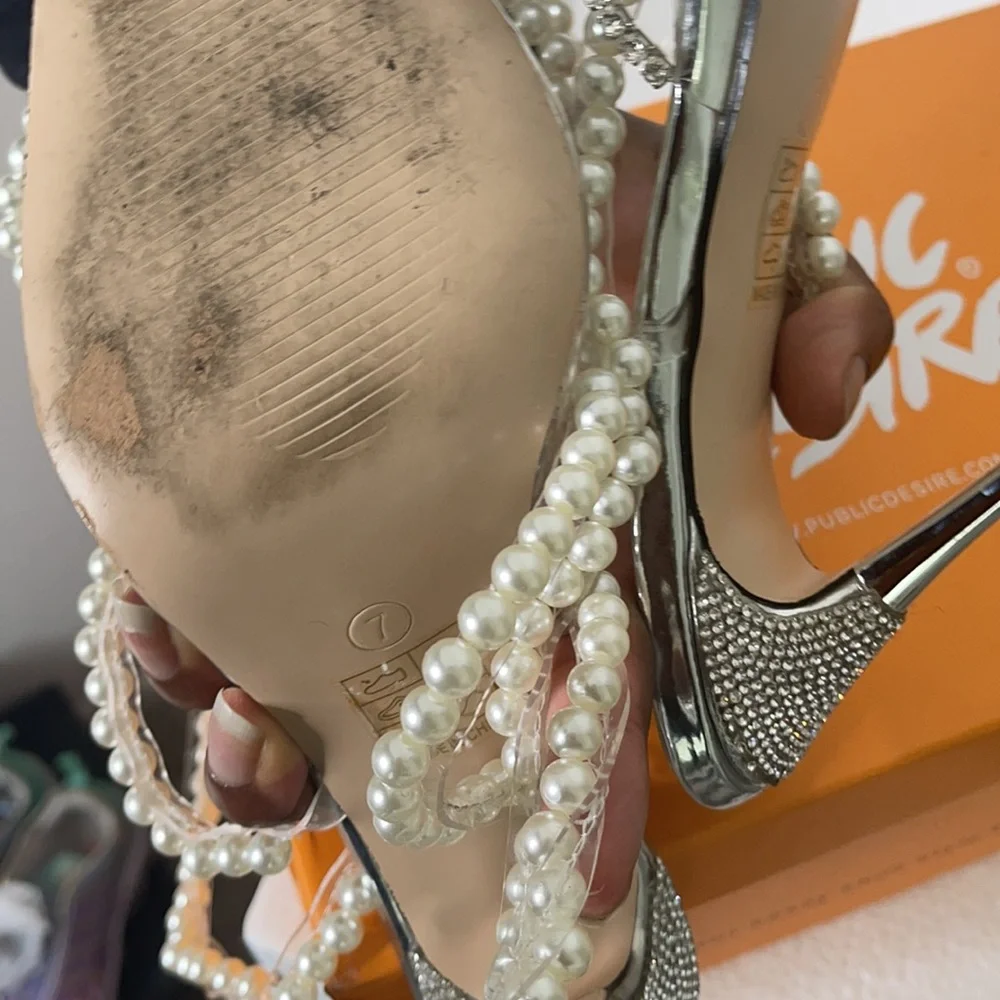 Public Desire Damaged Crystals Missing Size 9 crystal embellished pointed toe - Picture 4 of 12